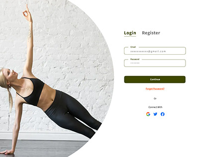 yoga class website ui design