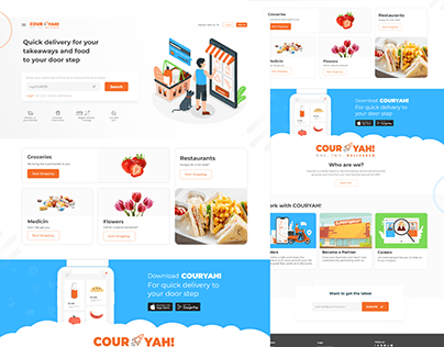 Couryah - Food Delivery Website UI Design