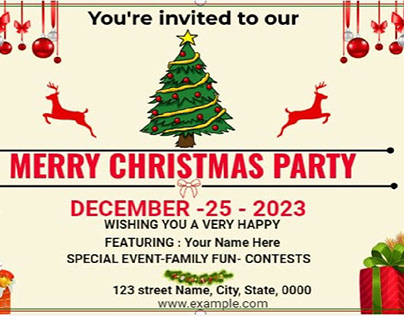 Festive Flyers and Invitations for a Merry Christmas