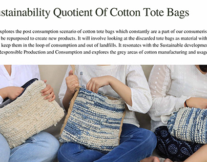 Upcycled knitted products from cotton tote bags