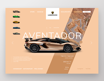 Lamborghini. An alternative version of the start page.