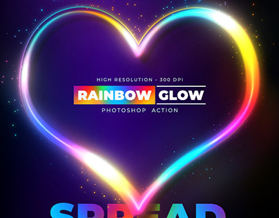 Rainbow Glow – Photoshop Action – 300 DPI