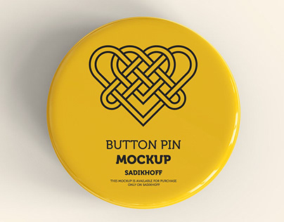 Glossy Button Pin Mockup