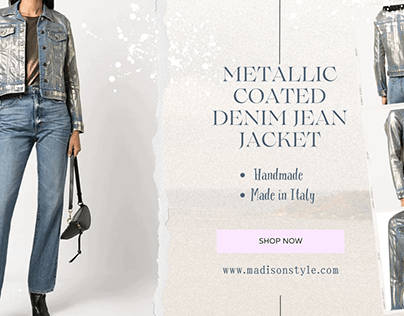 Metallic Coated Denim Jean Jacket