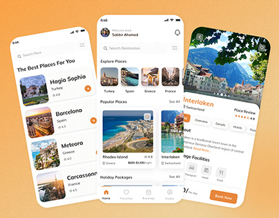 Tour & Travel Agency, Trip mobile app design