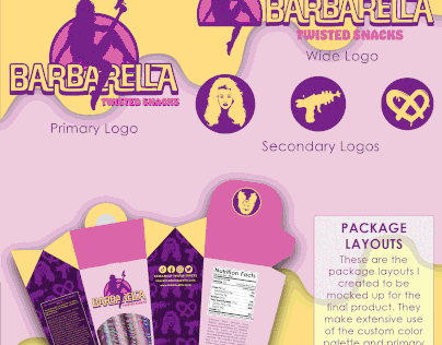 Barbarella Twisted Snacks Brand Identity Project