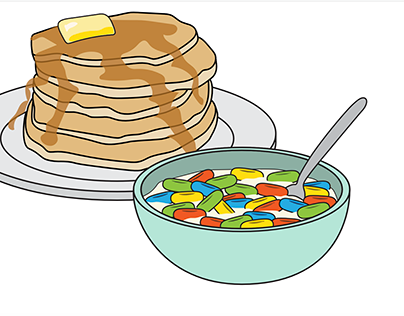 Fruit Loops and pancakes