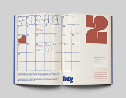Typographic calendar 2022