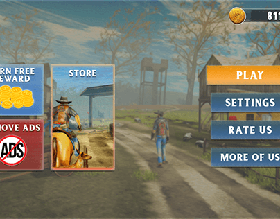 Wild West Cowboy Redemption Like Game UI UX Design