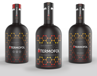 Print design on whiskey bottle proposal for "Termofol"