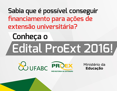 Cartaz - Edital ProExt 2016 UFABC