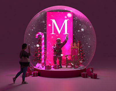 Magenta Christmas Decoration - 3D Visualisation