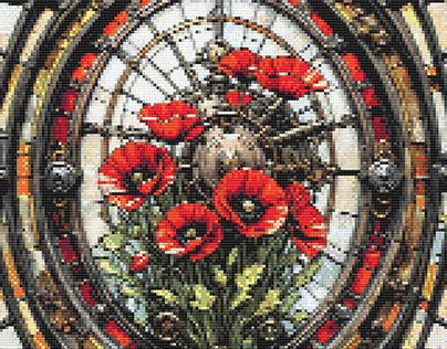 Poppies and Stained Glass