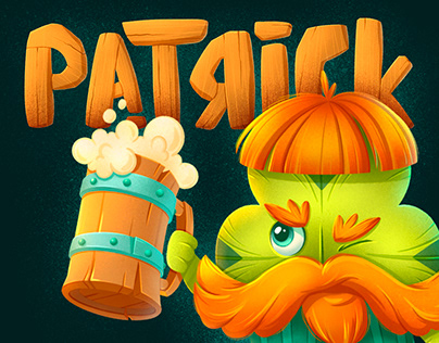 PATRICK. Brand character for Irish pub