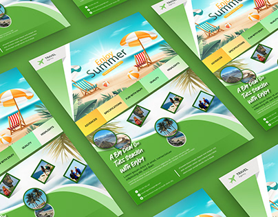 Travel agency vacation flyer, poster design, print