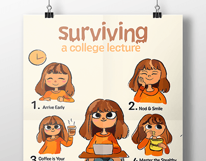 Surviving a College Lecture Step by Step poster