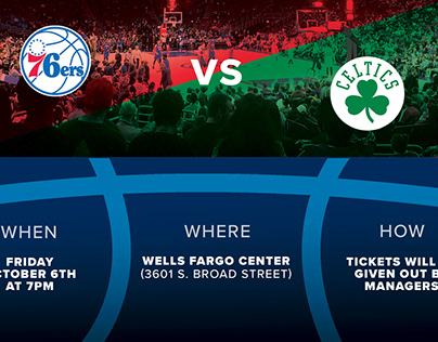 Company Sixers game flyer