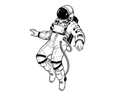 Astronaut- Freehand Line Work