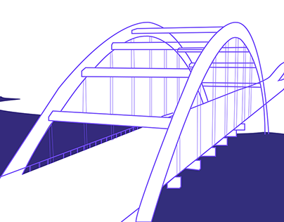 Pennybacker Bridge Line Art