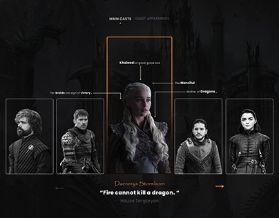 User Interface Design Of " Game Of Thrones " website