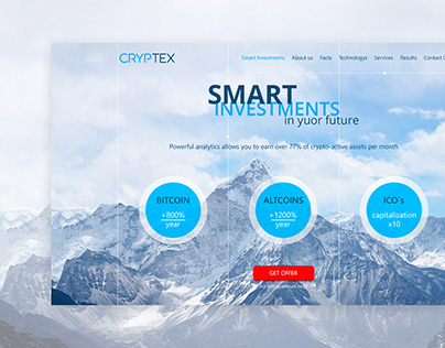 Landing page. Cryptex PSD Template