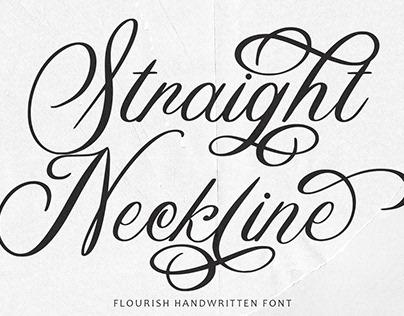 FREE FONT | Straight Neckline Flourish Font
