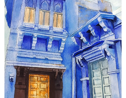 Watercolor, fine art, architecture painting, viral