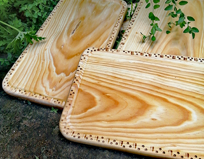 Handmade wooden plates