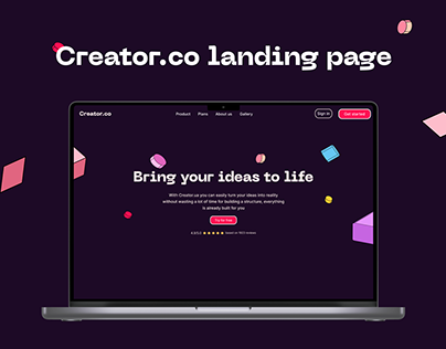 Landing page for design agency