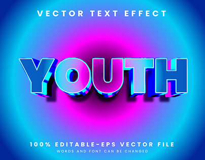 Youth 3d editable text style Template