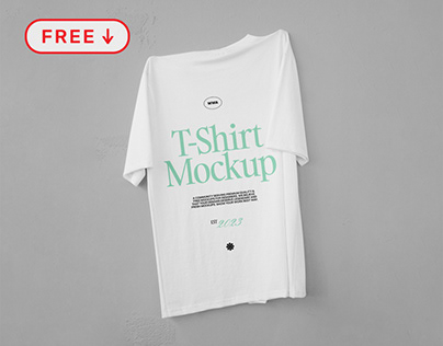 Free Hanging T-Shirt Mockup