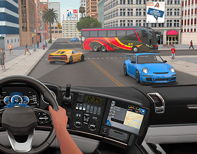 City Bus Game Screen Shot Render