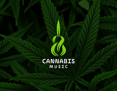 Cannabis Leaf + Guitar Logo design concept.