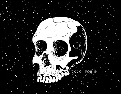 Space Skull Illustration