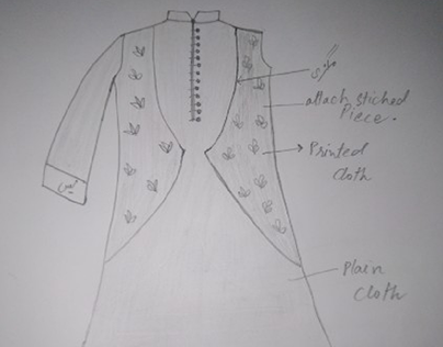 Cloth women shirt design in pencil sketch