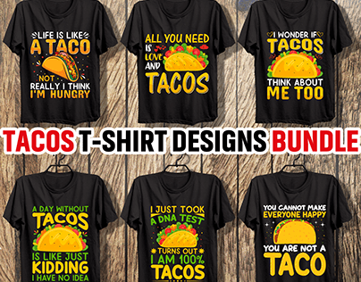 Tacos T-shirt Design Bundle