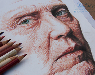 Christopher Walken - Color Pencils - Work in Progress