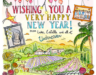 Illustrated greetings card for Undercover Architecture