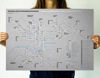 Schemat sieci tramwajowej Krakowa