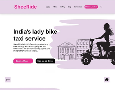 web page of lady bike taxi