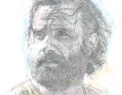 Rick Grimes Vector Portrait Art.