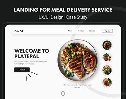 Landing page for meal delivery, UX/UI case study