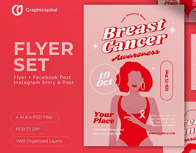Free Breast Cancer Awareness Flyer Set