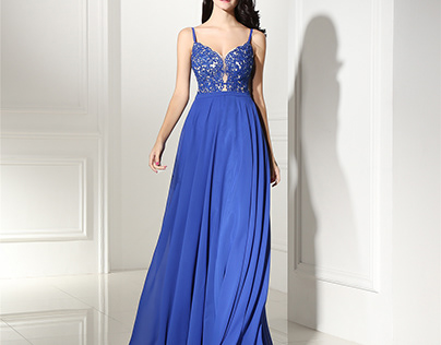 A line Royal Blue Evening Dress