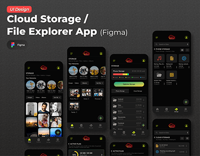 Project thumbnail - Cloud Storage/File Explorer App UI Design(Jazz) | Figma