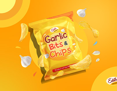 Edith Food Products (Garlic Bits & Chips label design)