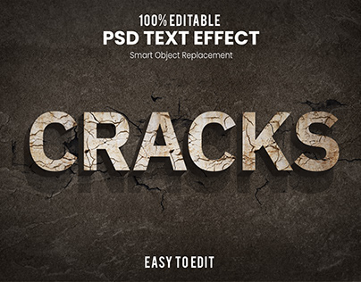 3D Text Style "CRACKS RUST COLOR"