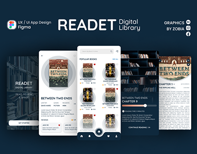 Project thumbnail - READET Digital Library App UI Design | Graphicsbyzobia