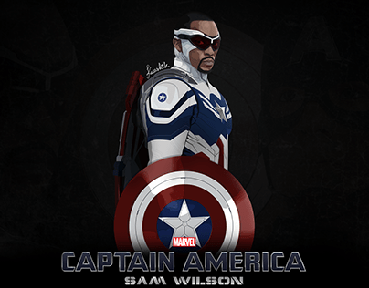 Captain America (Sam Wilson) Vector Portrait