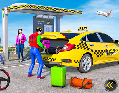 Taxi Car city icon Render For Taxi city game